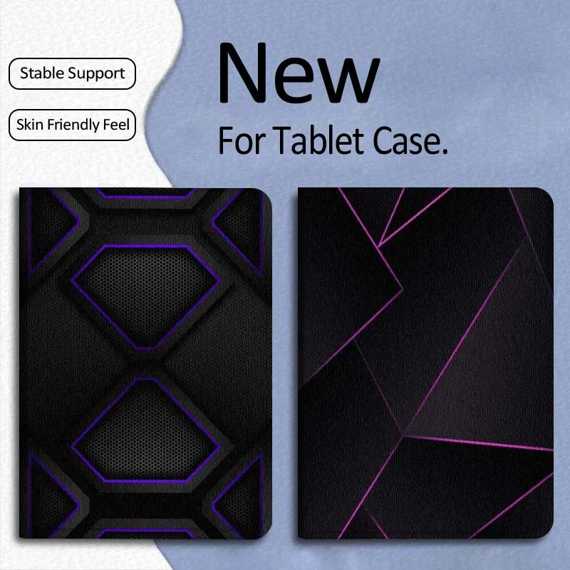 

Cool Purple Hexagon Pattern For Xiaomi Mi Pad Mini 4 5 6 7 SE Pro Plus Redmi Pad 2 SE 2025 8.8 11 Foldable Tablet Case Gift