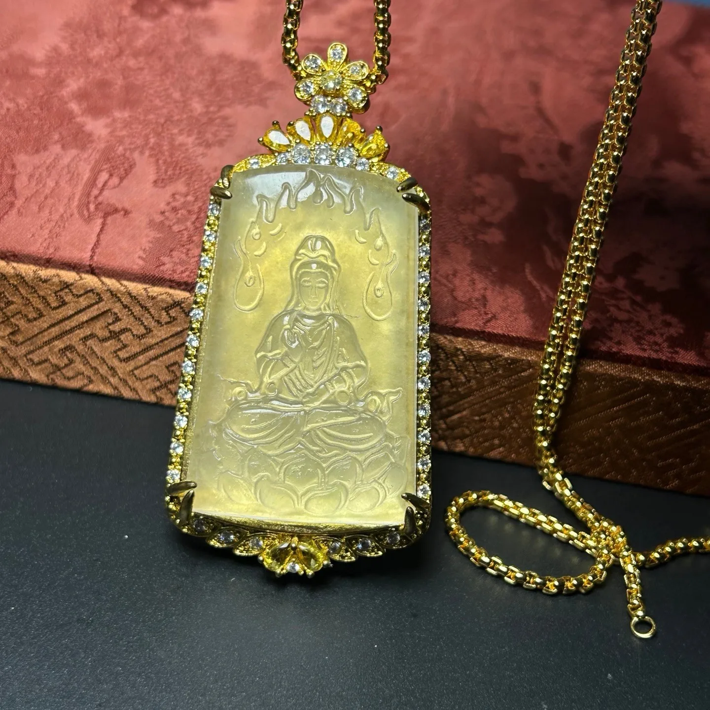 Real natural high Ice Myanmar Jade Jadeite guanyin amulet Pendant&Necklaces