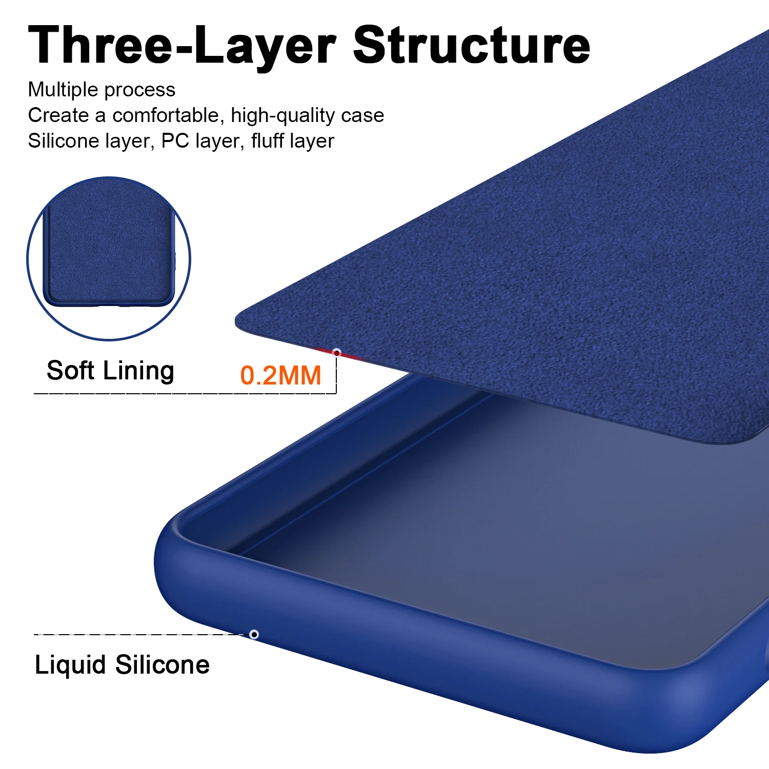 Flüssigsilikonhülle Redmi 12C 10 10C 10A 9 9C NFC 9AT 9T Redmi Note 12 11 Pro 5G 11S 8T 8 9S 9 10 Pro 10s 11s Mikrofaser-Abdeckung – Detail 3