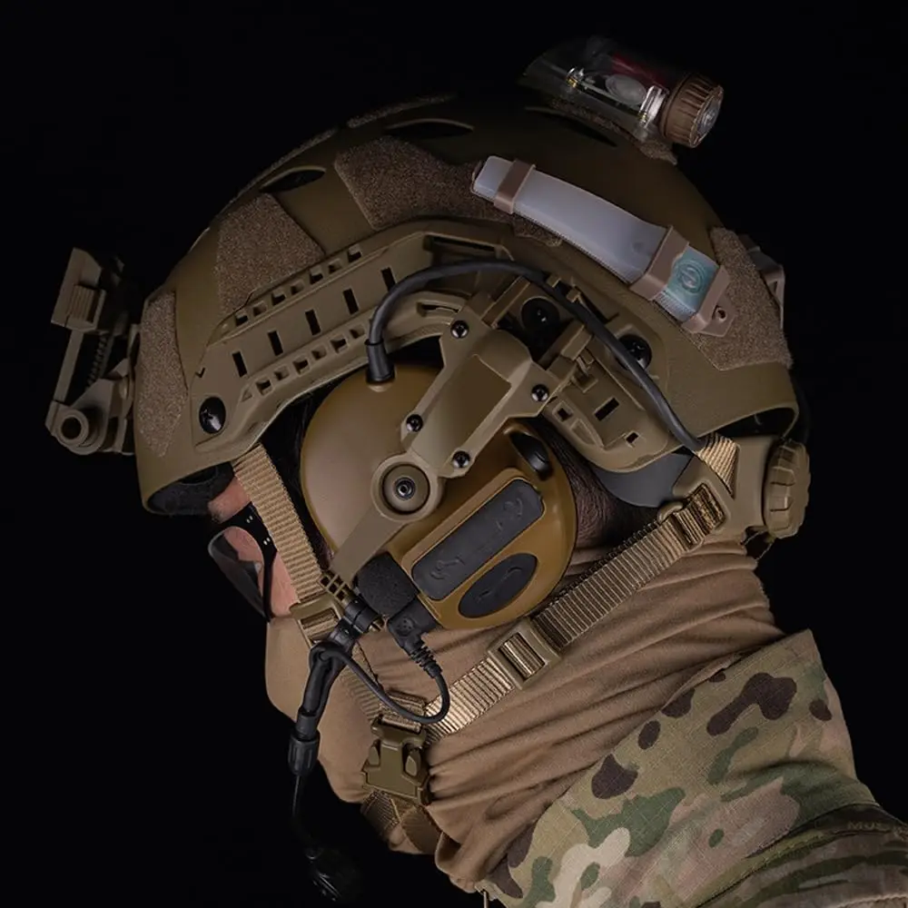 Adattatore per cuffie con guida per casco tattico BOOIU, Kit staffa per cuffie con rotazione Multi-angolo compatibile con OPS Core ARC/Team Wendy