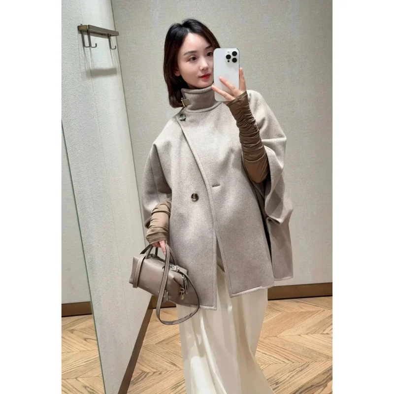 

Autumn Winter Women's Camere Coat New Arrival Tailored Woolen Trench Coat with Bule Pure Color Commute Sle 30-34 Years Old