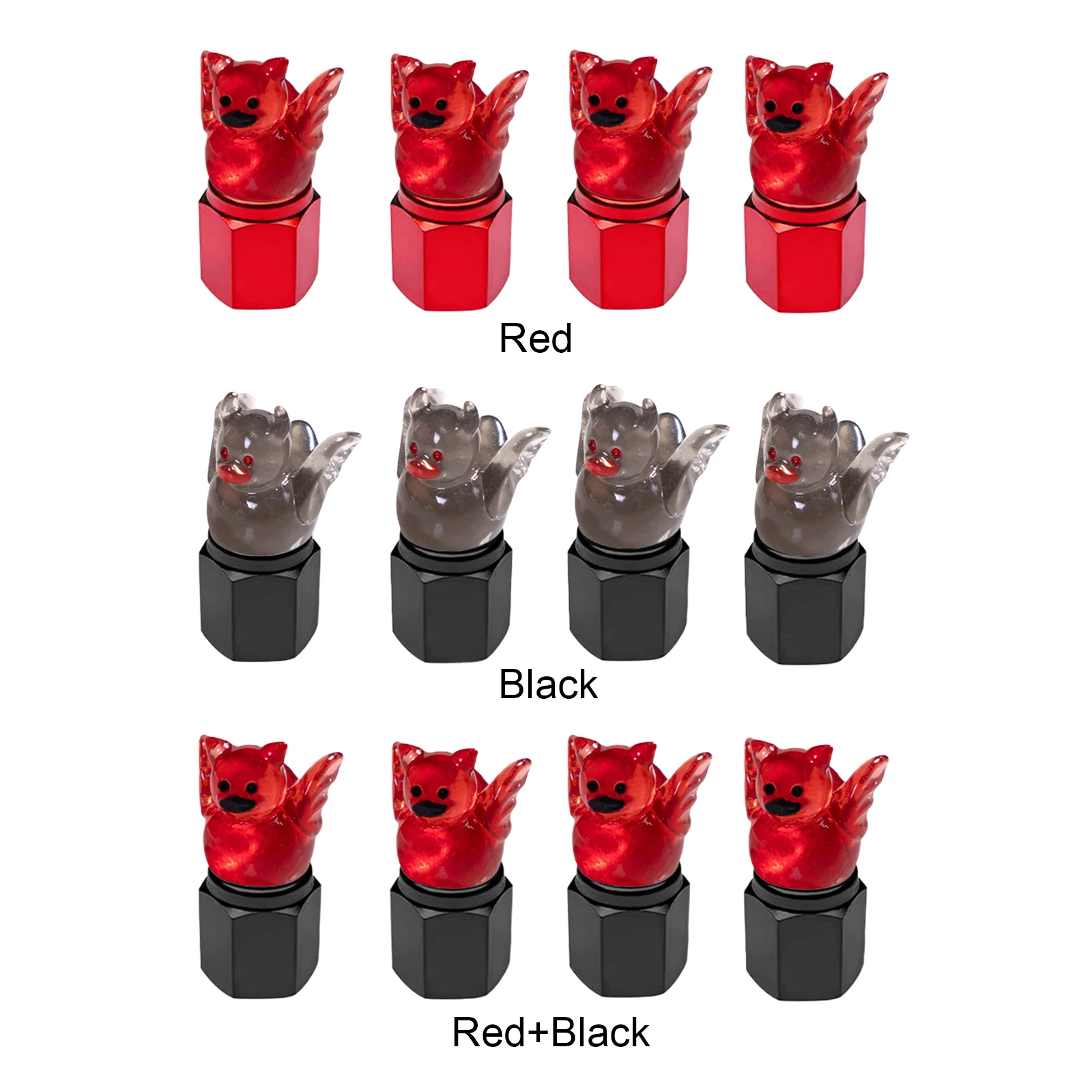 4 Pack Cute Duck Glow in The Dark Tire Valve Caps Auto Tire Valve Stem Caps Tire Air Valve Caps for Cars Motorcycles Bicycles view 5