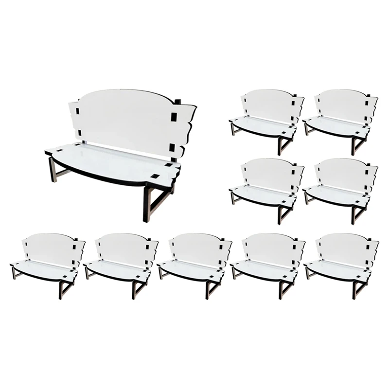 7/4 Inch Cheap In Loving Memory Small Chair Custom Wood MDF Sublimation Memorial Benches Blank,10Pcs White & Black