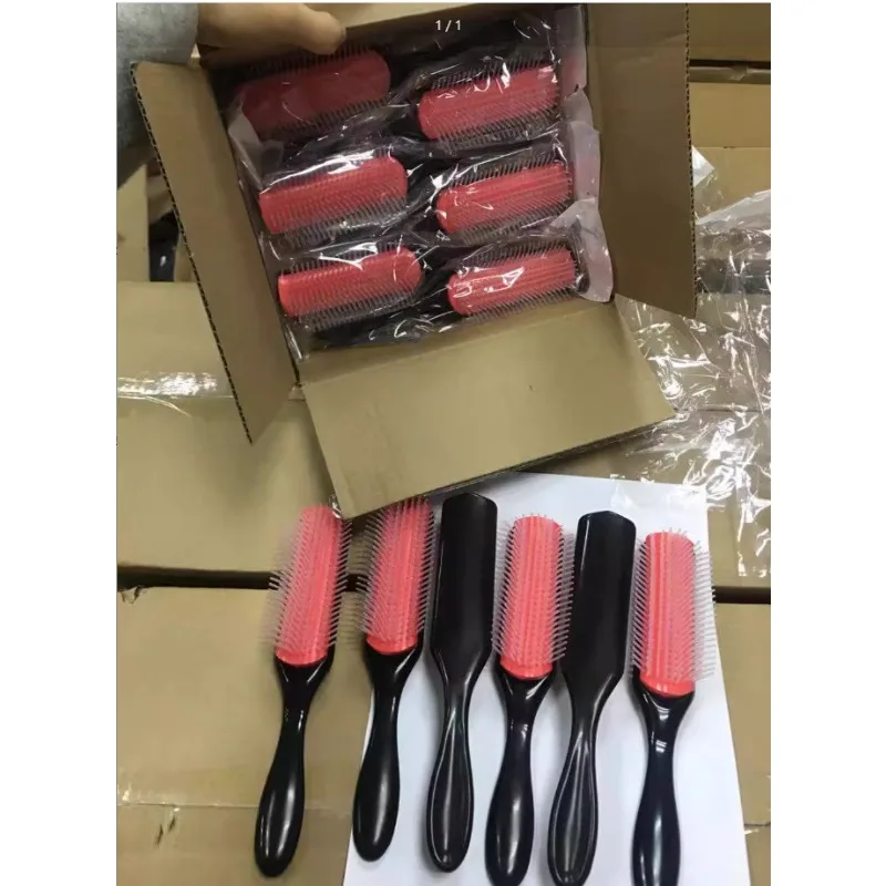 Classic 9-Rows Detangling Massage Hair Brush for Curly Hair Brush Removable Nine Rows Combs Plastic Wet Hair Brush Wholesale New