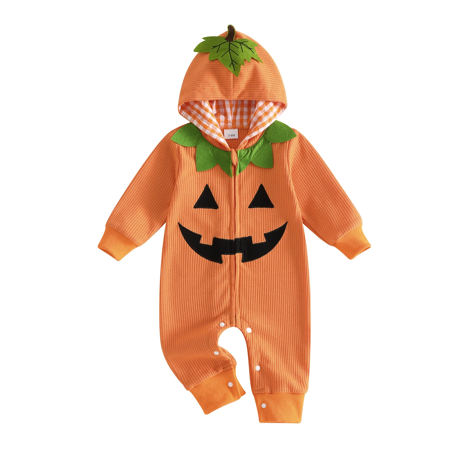 Infant Baby Halloween Costume Adorable Long Sleeve Hooded Zipper Jumpsuit