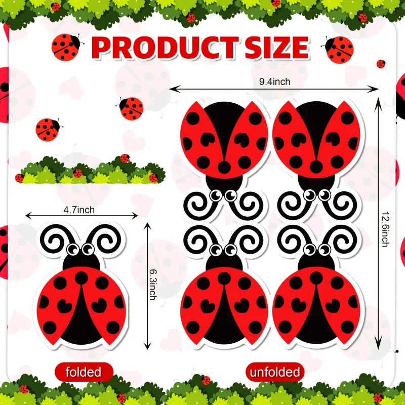 60pcs Cute Ladybug Printed Paper Napkins Garden Themed Disposable Napkins for Baby Shower Table Decoration
