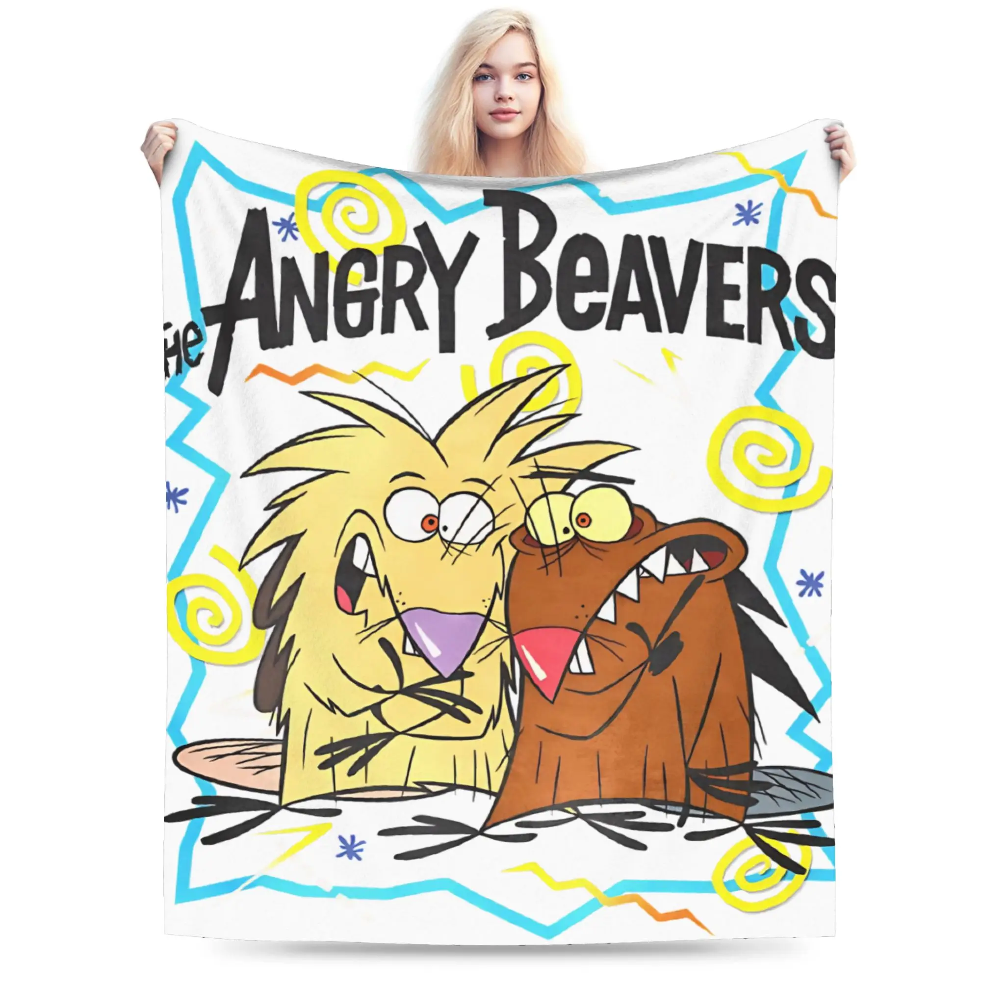 Stylish Angry Beavers Daggett & Norbert Feverish  Blankets Ultra-Soft Velvet  Cozy Throw Blankets Machine Washable