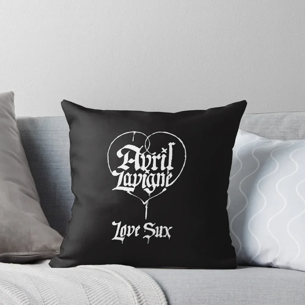 Avril Lavigne Merch Love Sux Essential T-Shirt Throw Pillow Cusions Cover Decorative Sofa Cushions pillow