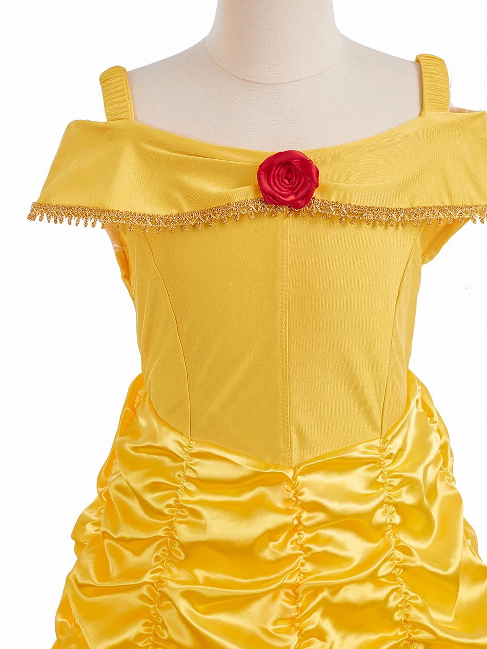 Mädchen Prinzessinnenkleid Kinder Fantasie-Cosplay-Kostüm Kinder Party Ballkleid Halloween Karneval Verkleidungskleidung Buchwoche – Detail 7
