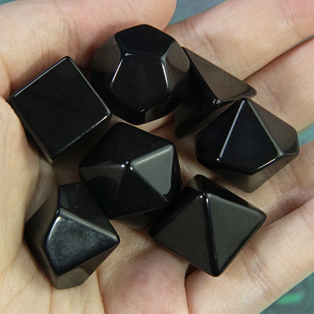 Polyhedral Blank Dice Set 7pcs Plastic Dice Black/ White DIY Table Games Accessories