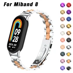 Stainless Steel Strap for Xiaomi Smart Band 8 Bracelet NFC Global Version Stainless Steel Watch Bands Miband 8 Metal Straps