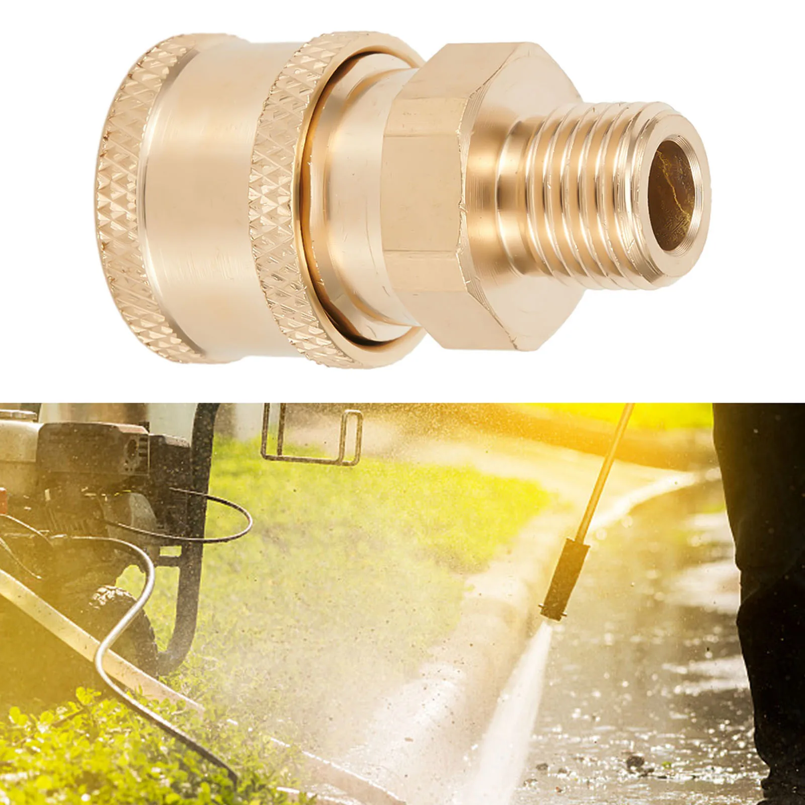 Convenient and Reliable Pressure Washer Coupling Quick Release Adapter, Copper Material, Quick and Easy Connection Gold, Silver