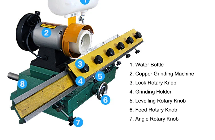 MF206 Bench Edge Grinding Machine Woodworking Straight Knife Sharpener Grinding Machine 220V 0.56kw Grinder