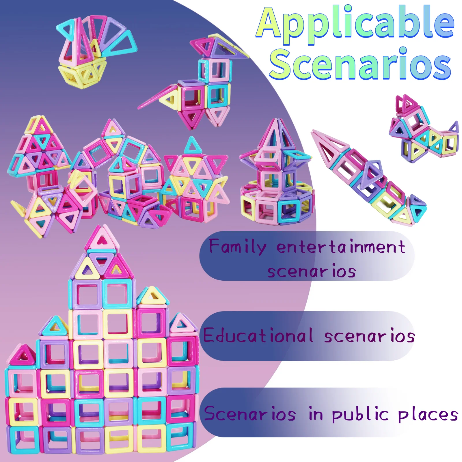 Juguetes de bloques de construcción magnéticos de 152 piezas adecuados para niños y niñas de 3 años más, bloques de construcción magnéticos, regalos de cumpleaños.