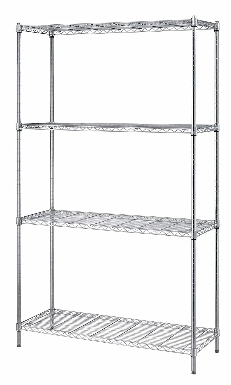 Quantum Storage Systems RWR72-2442LD 4-Shelf Adjustable Wire Shelving Unit, 300 lb. Load Capacity per Shelf, Chrome Finish, 72