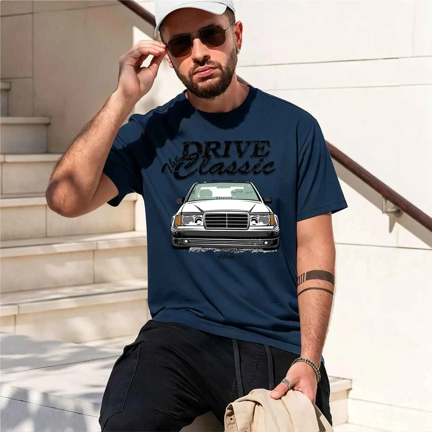 New Summer Fashion Men Short Sve W124 & Quot; y Style T-Shirt Sport Casual White Tops Vintage Car Hip HopTees 2026 New Model Men view 5