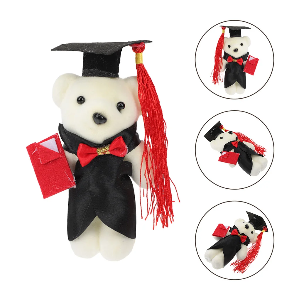 

8 Pcs Graduation Gift Small Bear Gifts Plush Bouquet Bears Class of 2023 Season Dolls Plastic DIY Supplies Decorative