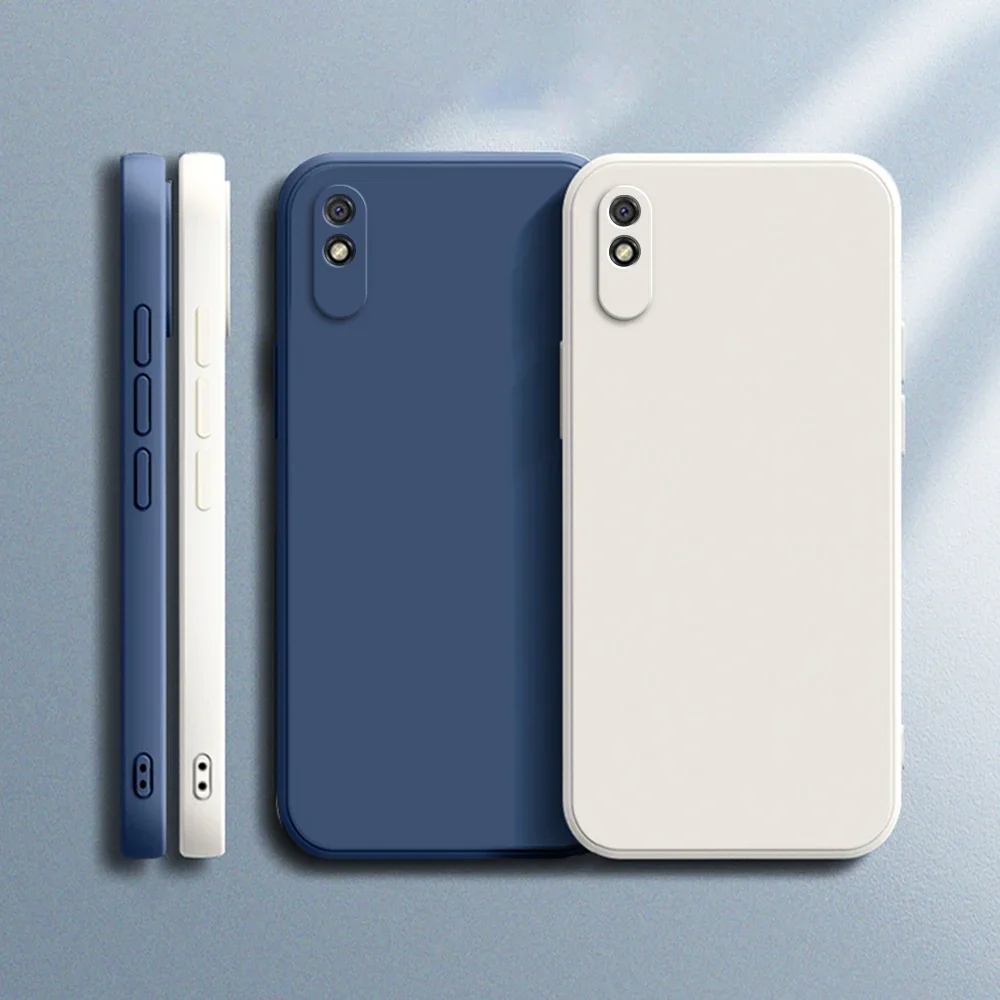 Luxury Plain Liquid Silicone Case for Redmi 9A T 9i 9AT Sport Candy Soft Original Protect Back Cover High Qualtiy Fundas Housing