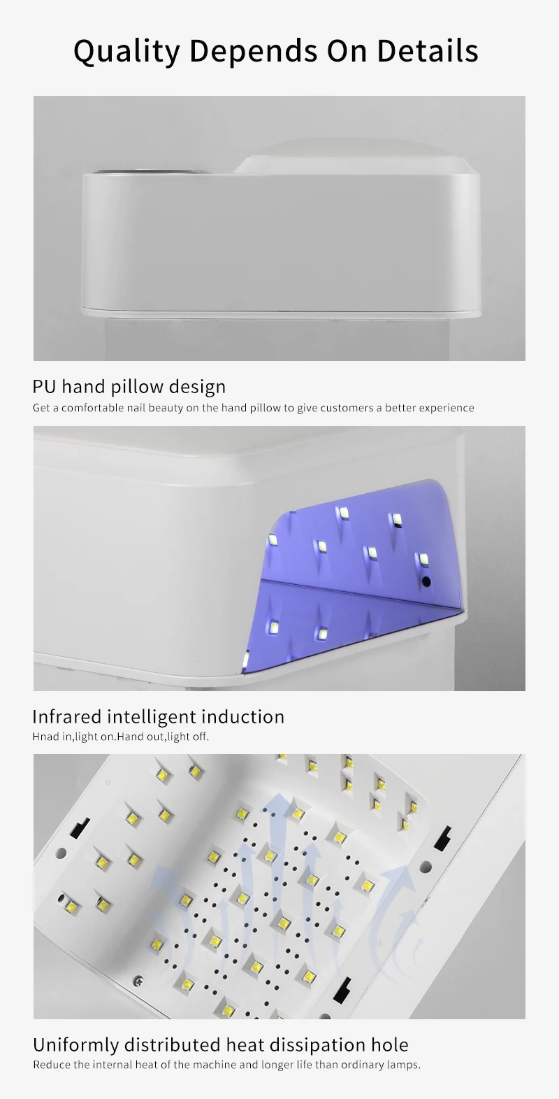 Lampada per unghie Macchina per fototerapia Colla per smalto ad alta potenza Lampada da forno ad asciugatura rapida 48W NailDryer Illuminazione speciale per negozio di unghie