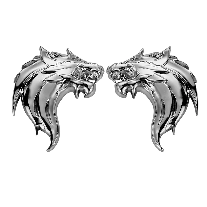 1 Piece 3D Car Stickers Cool WOLF Logo Metal Car Auto Motorcycle Logo Emblem Badge Sticker DIY NEW Gun Silver Bronze 3 Colors