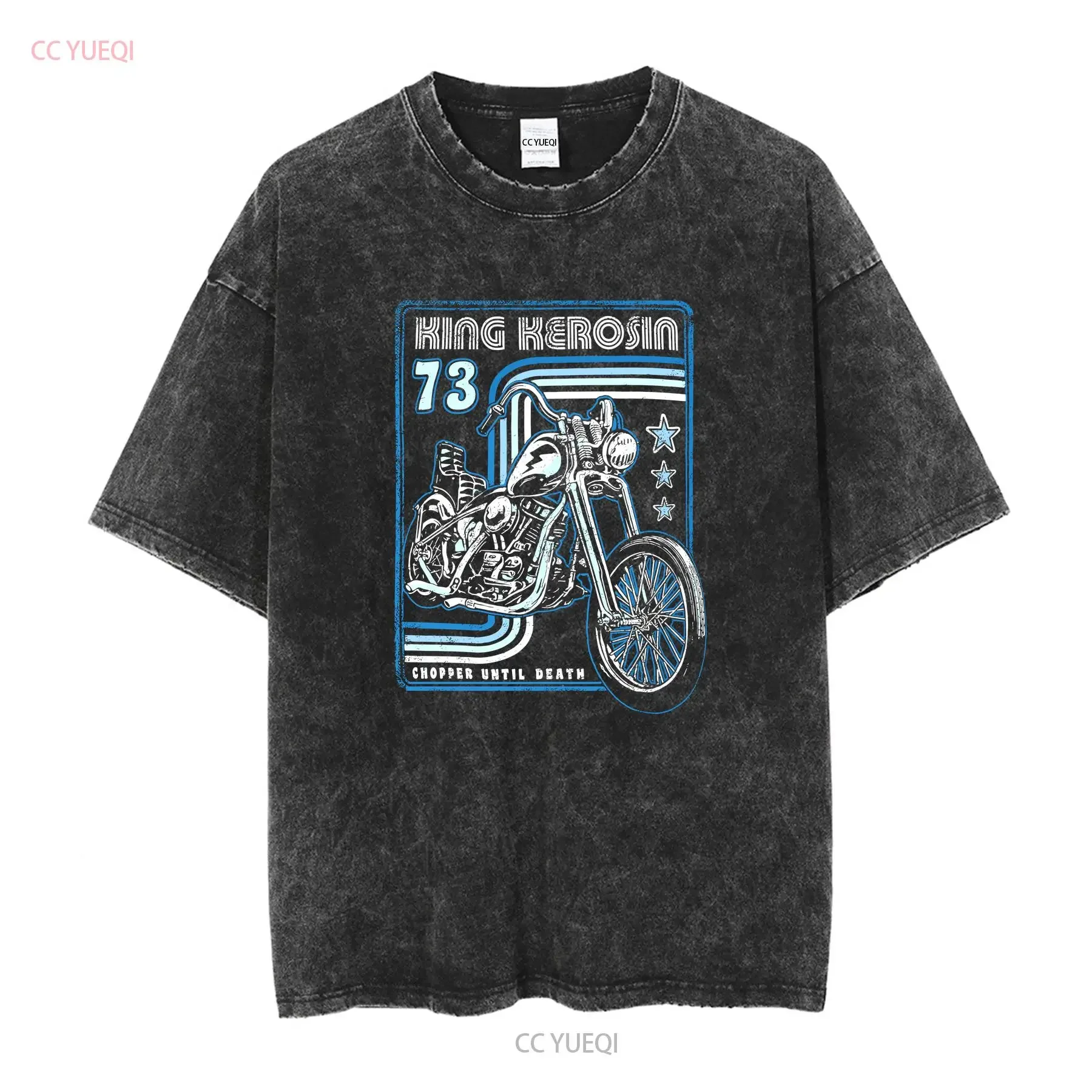 King Kerosene T Shirt Chopper Until Death Black vintage Washed Soft Versatile homme Top For Everyday Wear Casual Stylish Unisex