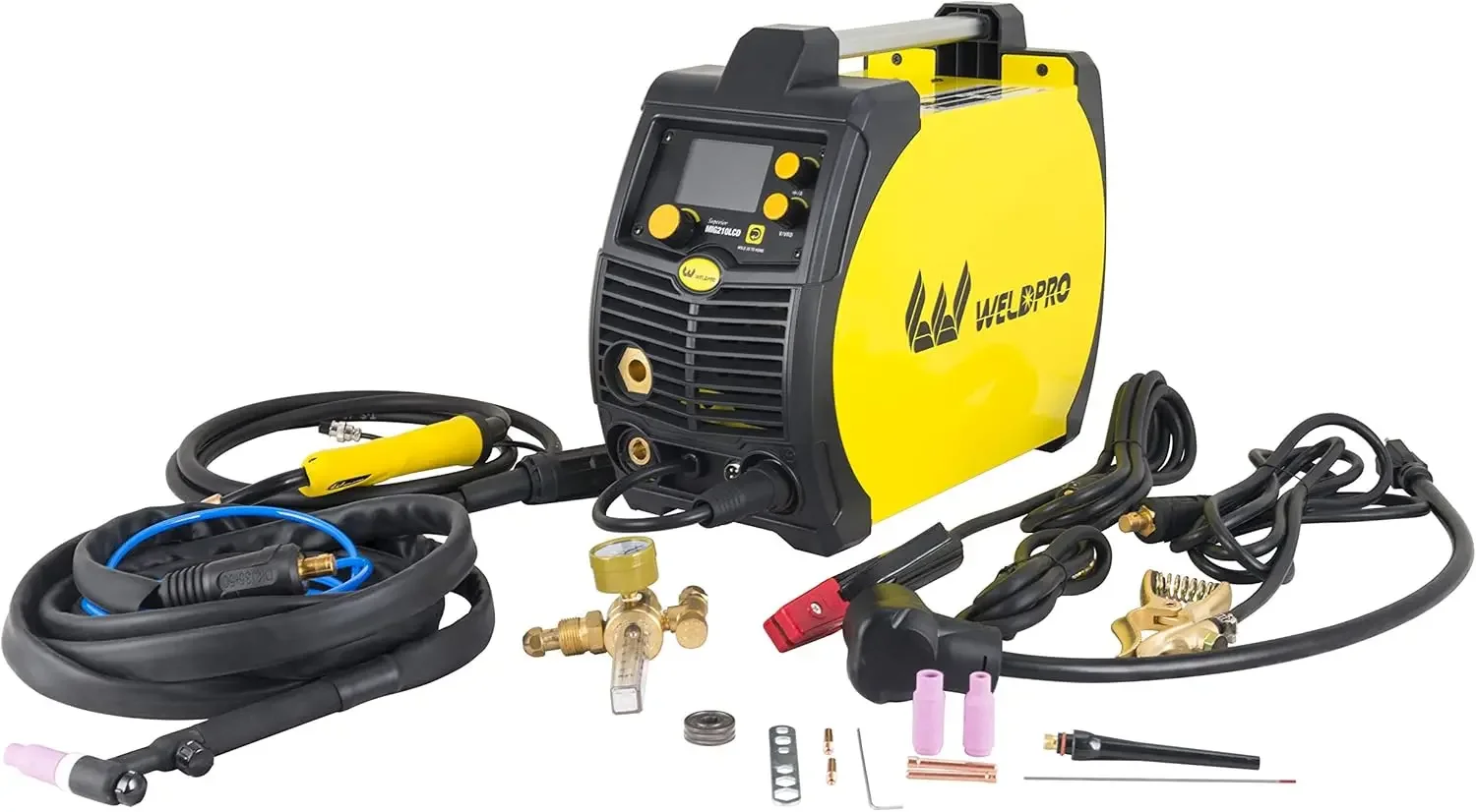 MIG210LCD Dual Voltage 115V/230V 5 in 1 Multi-Process MIG/Fluxcore/DC Lift TIG/Stick Welder Aluminum Spool Gun Capable