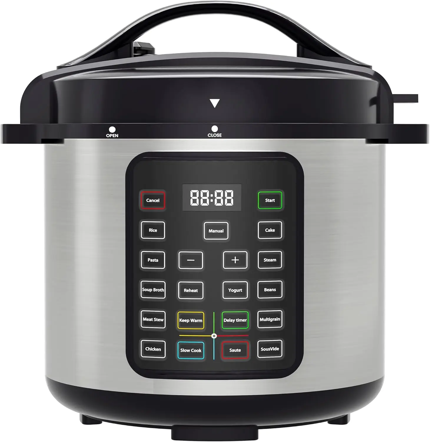 Panela de Pressão Elétrica de 8 Quartos, Multicooker de Aço Inoxidável com 12 Funções para Arroz, Ensopados e Iogurte