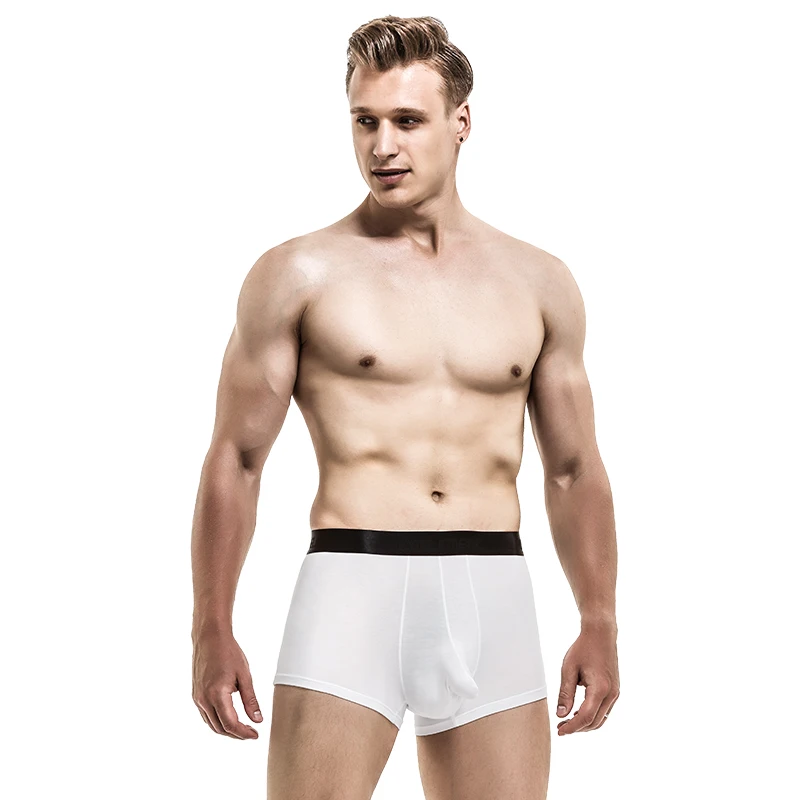Gun Bullet Separation Underwear Men's Modal Scrotum Support Ice Silk Feel Men's Boxer Briefs Summer Thin Rhinoceros Breathable a