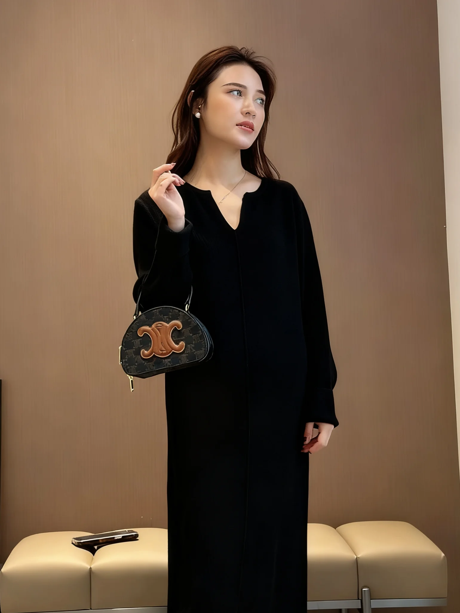 Robes femmes fantaisie automne Satin perle lambrissé plissé couches Midi Banquet français Chic soirée broder haut de gamme élégant Sexy