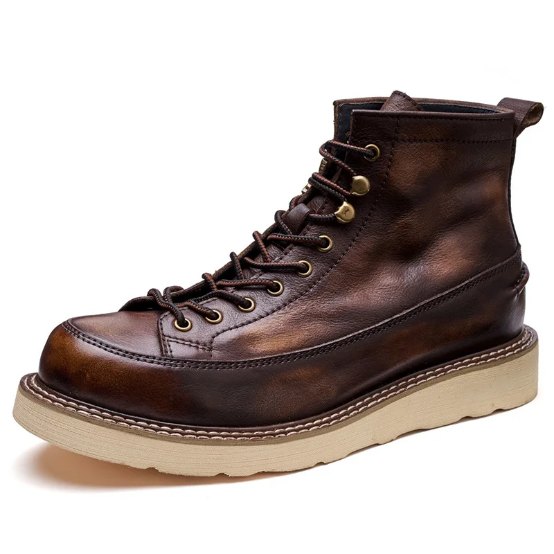

Platform Mens Ankle Chelsea Boots Luxury Genuine Leather British Style 2026 Autumn New Fashion Casual Business Oxfords Shoes Man