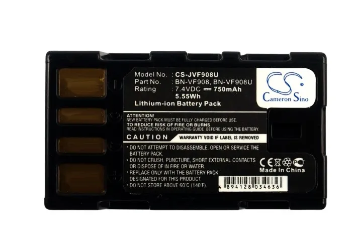 

Camera 750mAh Battery For JVC BN-VF908 BN-VF908U BN-VF908US GZ-X900 GZ-X900U GZ-X900EK