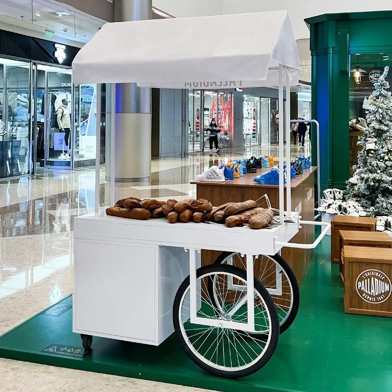 Stall snack cart milk tea coffee cart shop trolley
