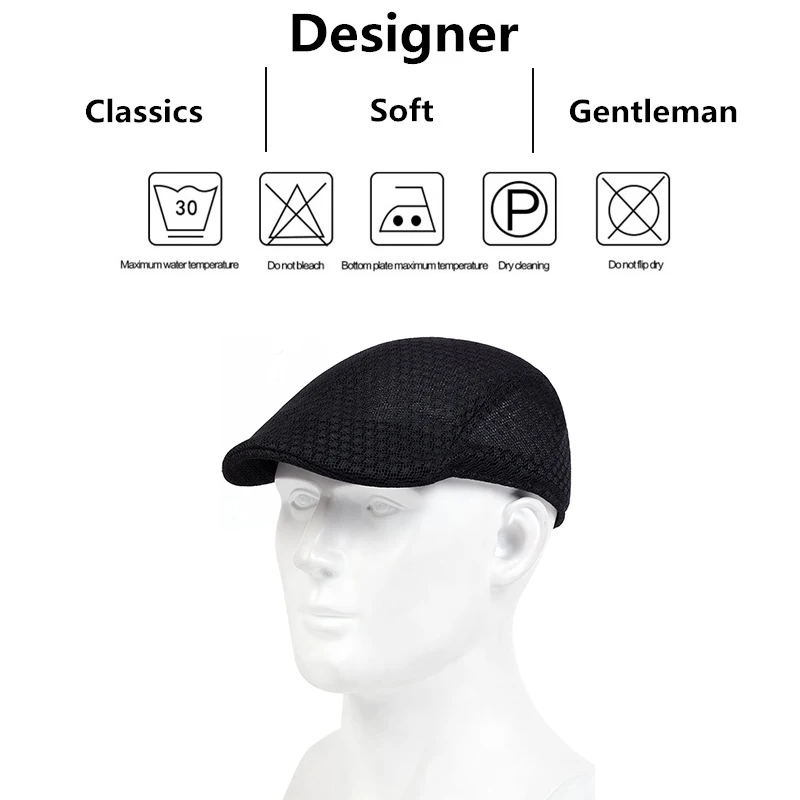 Men Mesh Breathability Newsboy Caps British Painters Hats Spring and Summer Flat Cap Hip Hop Berets