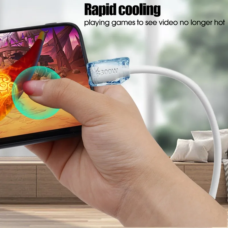 300W USB Type C สายชาร์จข้อมูลเร็วสุดการถ่ายโอนข้อมูลความเร็วสูงสําหรับ Samsung Huawei Android Micro USB Quick Charge Line