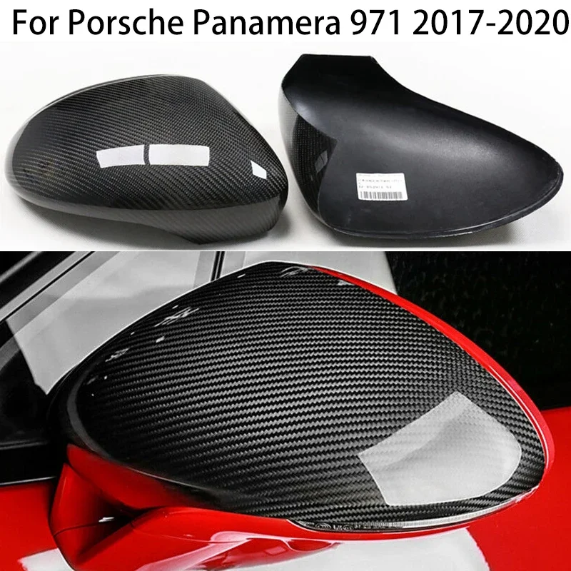 

Real Carbon Fiber Car Exterior rearview Side Mirror Cover For Porsche Panamera 971 2017 2018 2019 2020 accessories