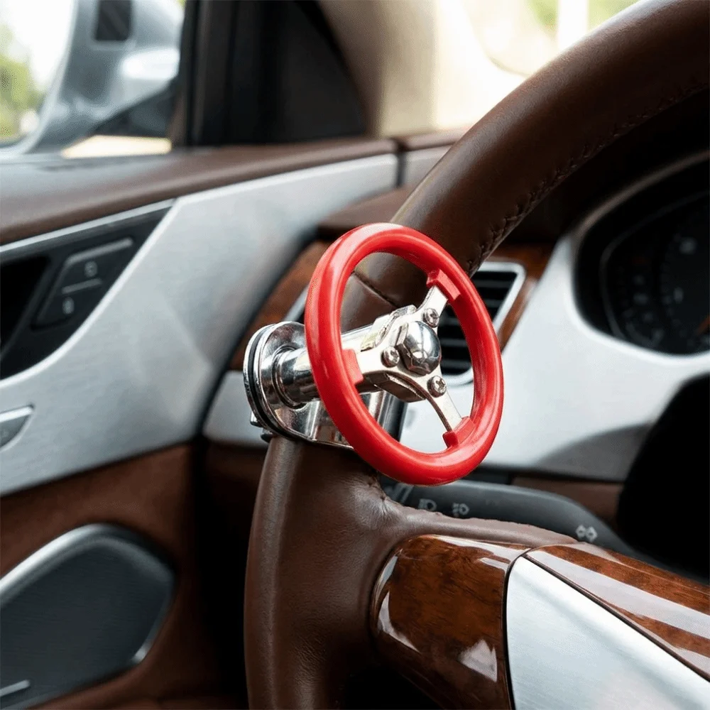 Stainless Steel Steering Wheel Grip Knob Solid Material Wear Resistant One Hand Driving Knob Universal Size Compact Design