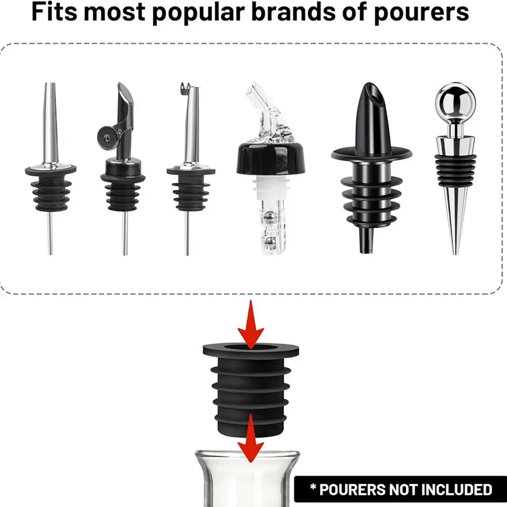 Replacement Silicone Liquor Pourer Adapters Universal Fit Durable Liquor Spout Home Supplies Bottle Pourer