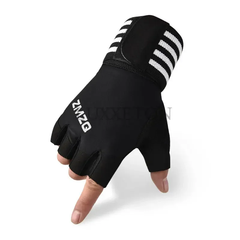 Men And Women Cycling Fitness Climbing Gloves Breathable Non-Slip Ice Silk Half-Finger Fitness Gloves Extended Wristband Gloves