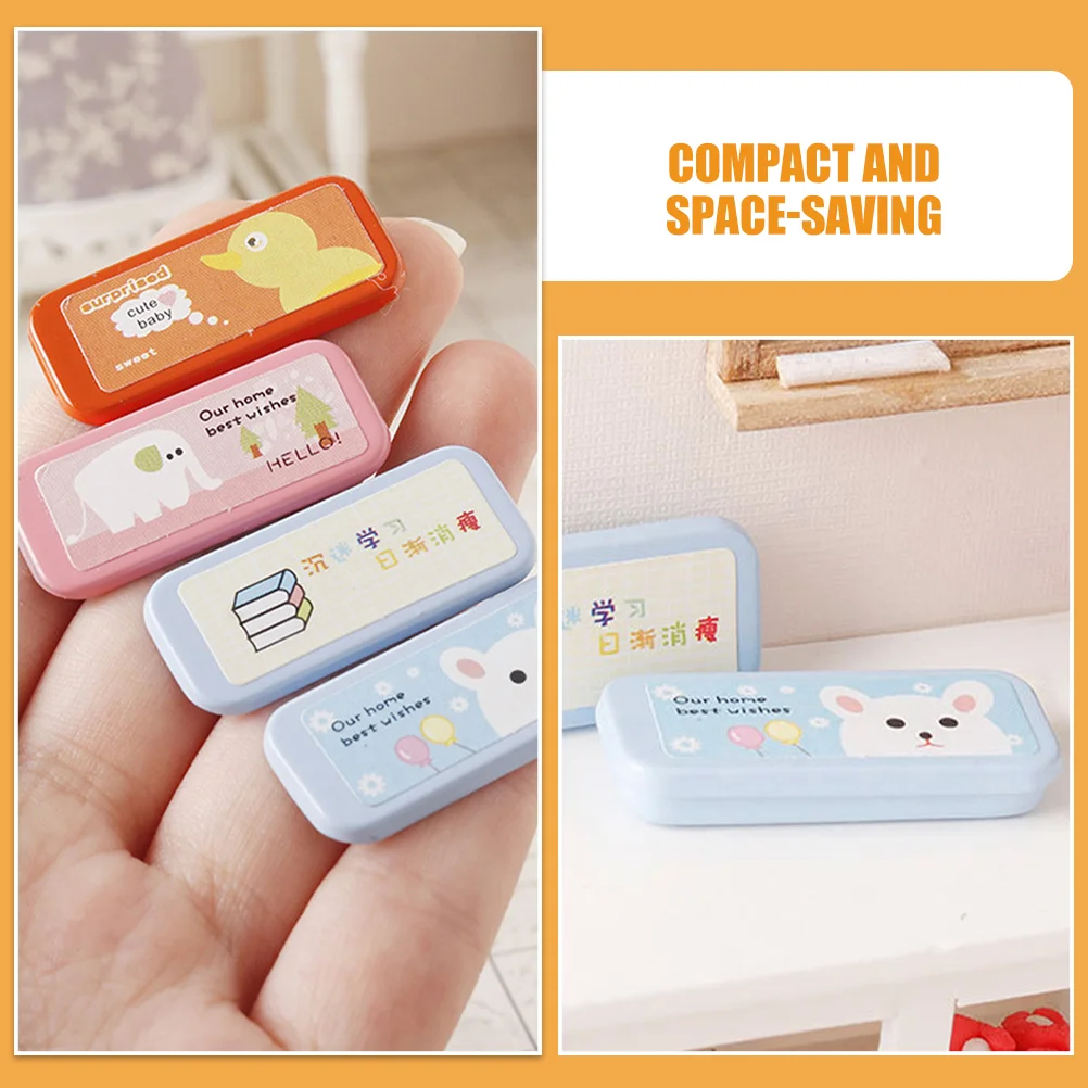 3 Pcs Dollhouse Stationery Pencil Case Mini Accessory Dolls Supplies Set Container For Alloy Tiny Model