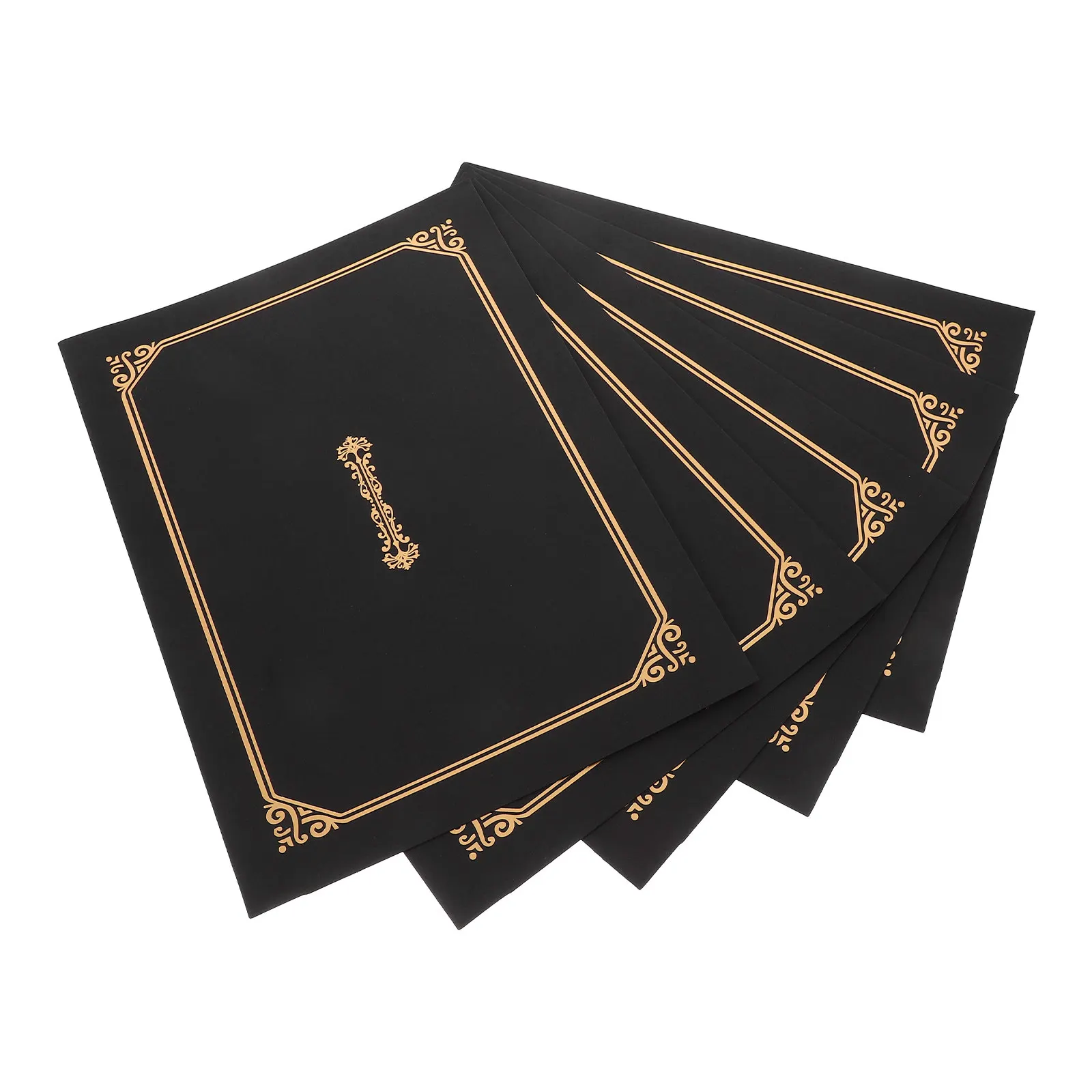 

5Pcs Certificate Covers Gold Stamping Paper Document Holders Elegant Diploma Award Protectors for Office and Home Use