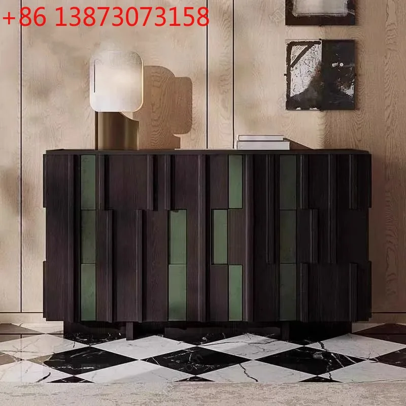 

Medieval style personalized dining side cabinet, living room tea cabinet, storage locker, Italian minimalist entry door, porch