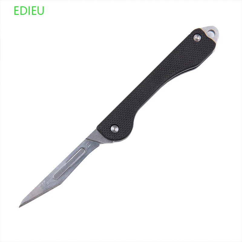 Mini Keychain Knife Utility Knife EDC Folding Knife Replaceable Blade Scalpel Send 10 Blades Outdoor Self-Defense EDC Tool