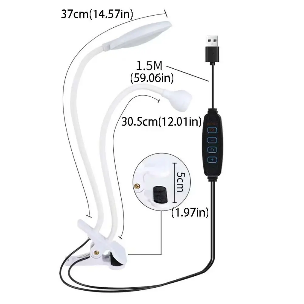 Lámpara de mesa LED de doble cabezal, lámpara con Clip USB, luz nocturna, lámpara violeta curable UV, lámpara de reparación de teléfono móvil portátil Flexible