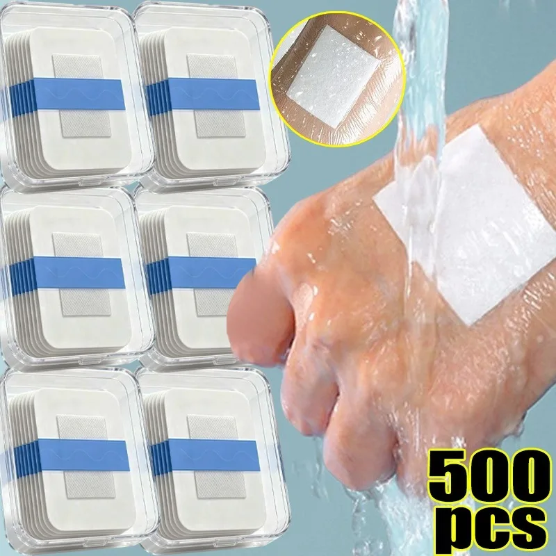 1/500Sheet Clear PU Wound Dressing Patch Transparent Self-Adhesive Bandages for Daily Adventures Bathing Swimming Outdoor Sports