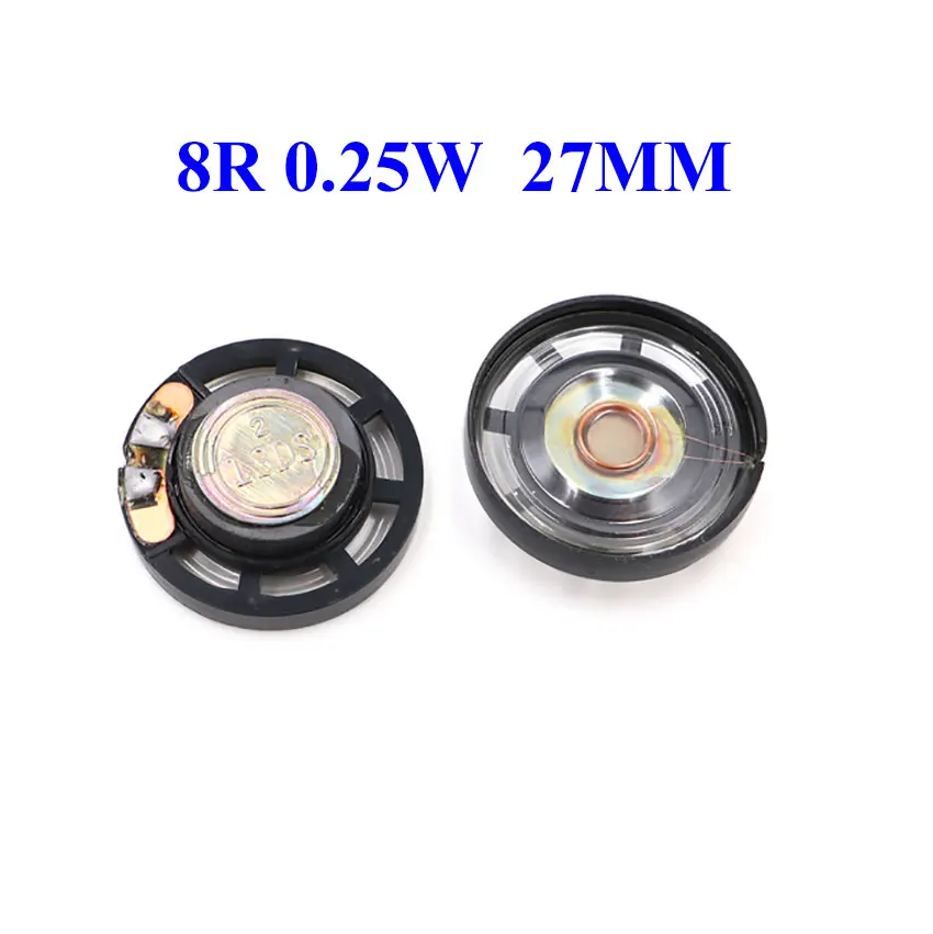 1 szt. Ultracienki mini głośnik 8 omów 0,25 wat 0,25 W 8R średnica głośnika 2,7 cm 27 MM grubość 7 MM