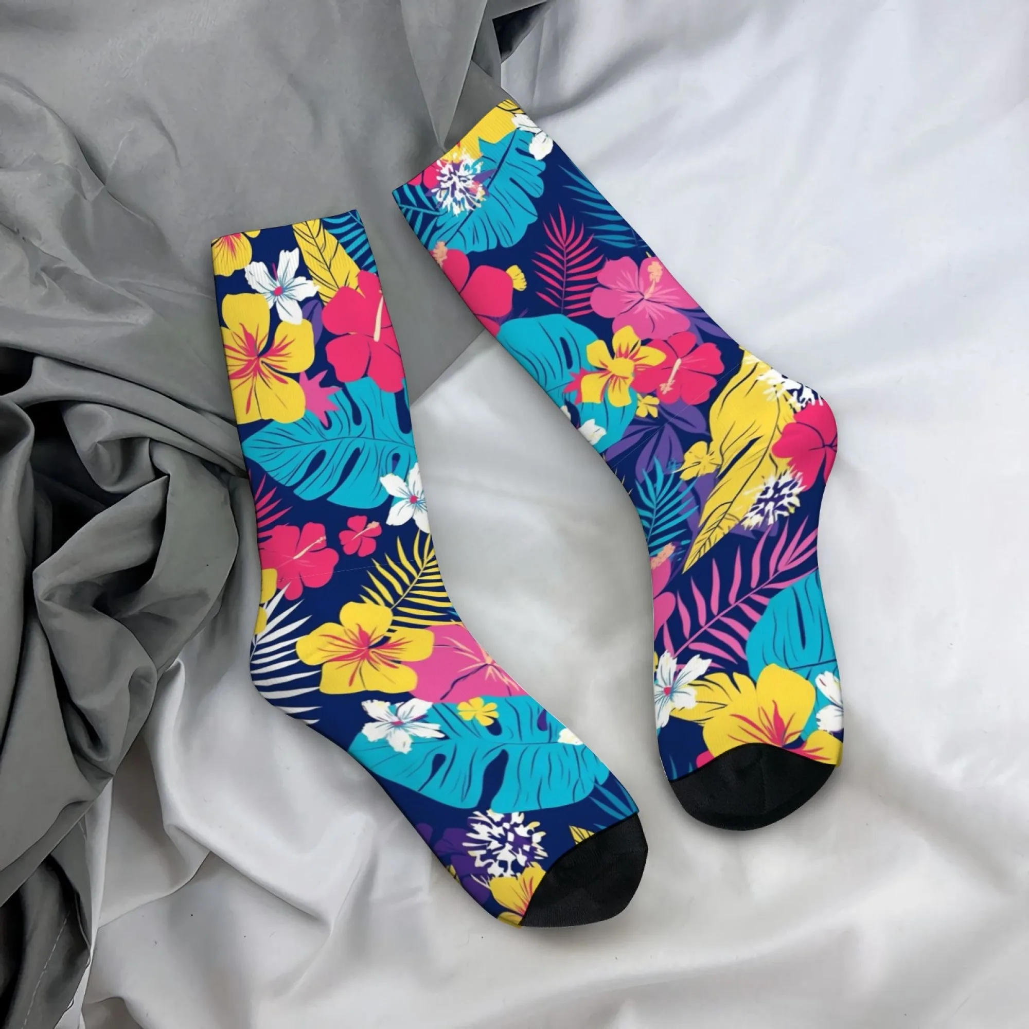 

Vibrant Tropical Floral Socks Casual Fashion Men's Socks Novelty Funny Hip-Hop Socks Breathable Anti-Slip Outdoor Sports Socks