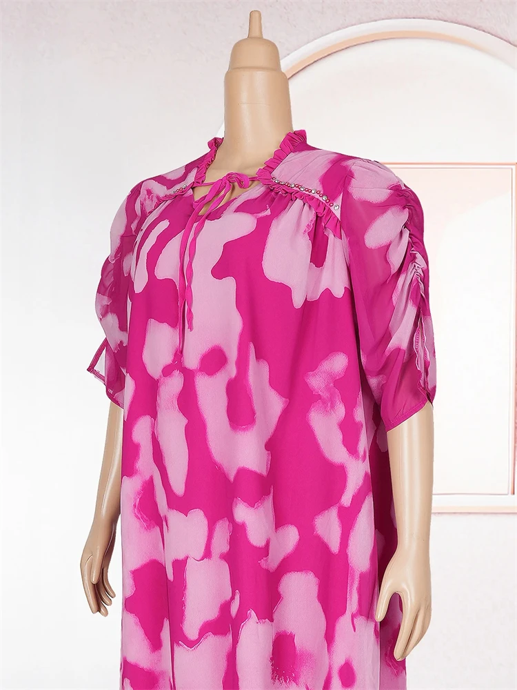 アフリカ Dashiki プリントシフォンドレスエレガントな女性のウェディングパーティーイブニングドレスドバイトルコカフタン誕生日ドレス女性服