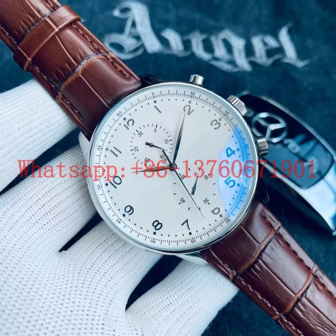 Top Quality Mens Mechanical Watch Automatic Watches Stainless Steel Black Blue Green Leather Fashion Wristwatch