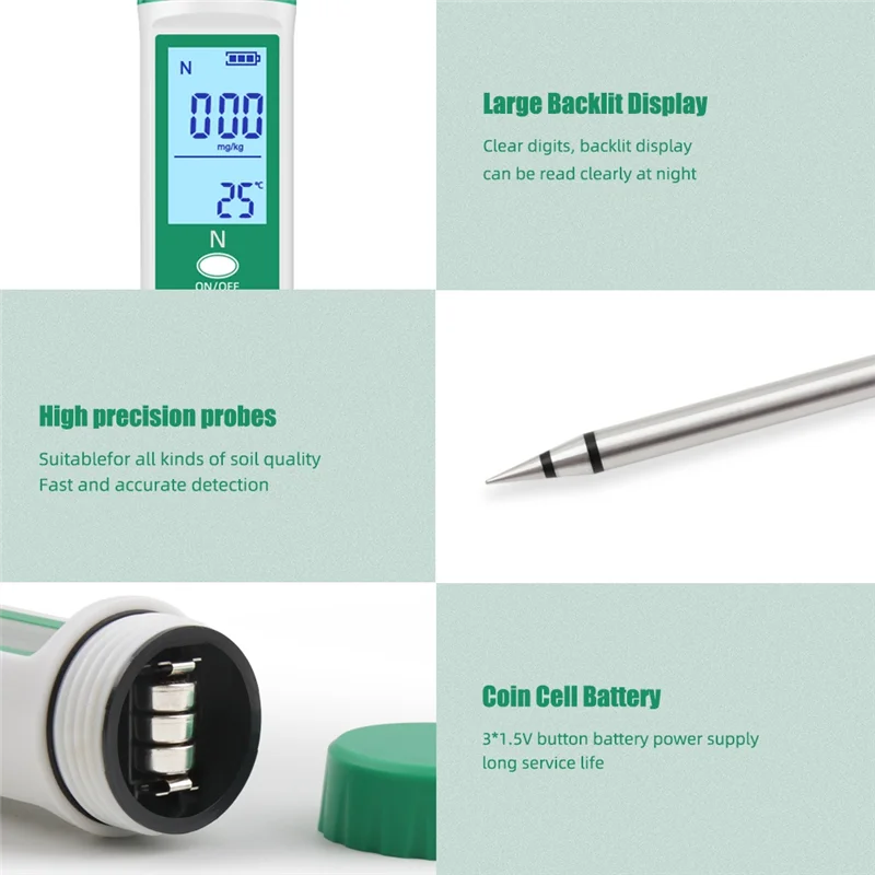 

3Pcs Digital Soil Nutrient Tester Soil Meter N-P-K Nitrogen/Phosphorus/Potassium/Temperature Tester For Gardens Orchard