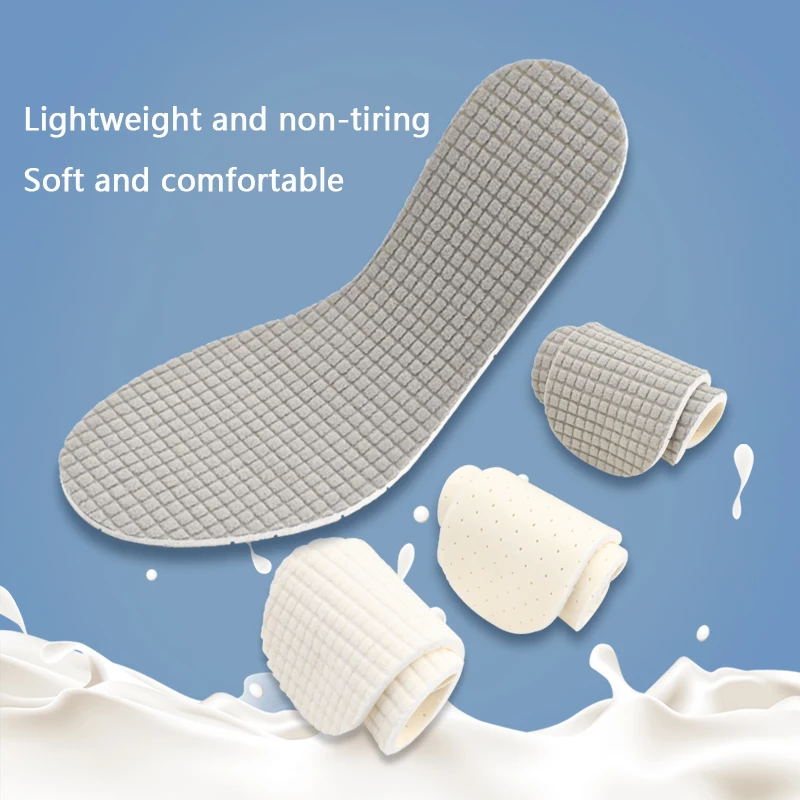 Rubber Protein Latex Shoe Insole Comfort Soft Shock Absorbing Sports Inserts Plantar Fasciitis Foot Pads Men Women Sole Cushion